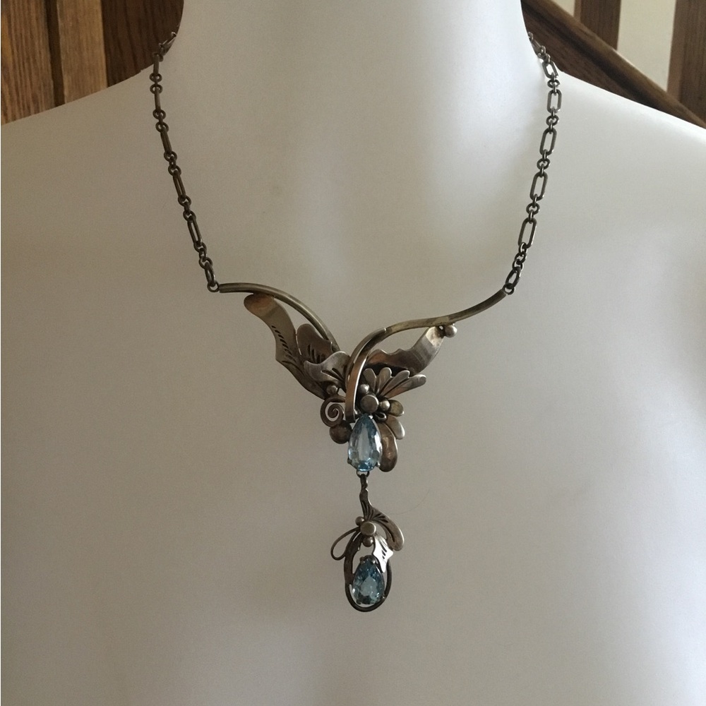 Vintage Sterling Arts & Craft Fairy Drop Necklace